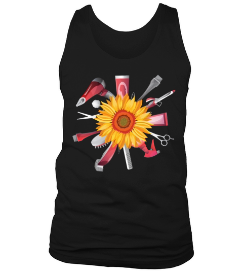Sunflower Hairstylist Tools Funny Hairdresser Tank Top Unisex