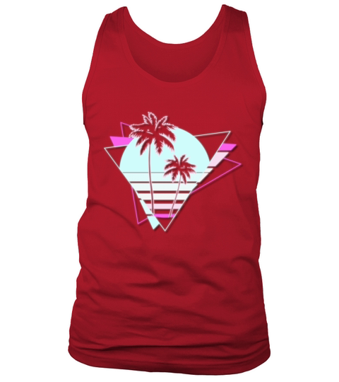 Synthwave Inspired Retro 80s Vaporwave Palm Tree Tank Top Unisex