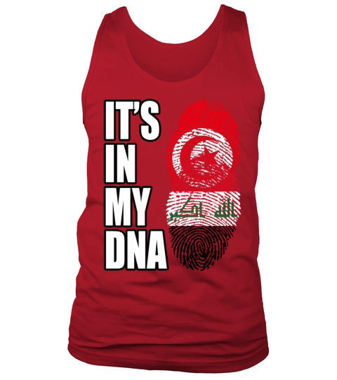 Tunisian And Iraqi Mix Heritage DNA Flag Tank Top Unisex