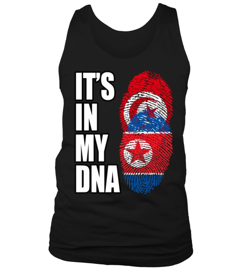 Tunisian And North Korean Mix Heritage DNA Flag Tank Top Unisex
