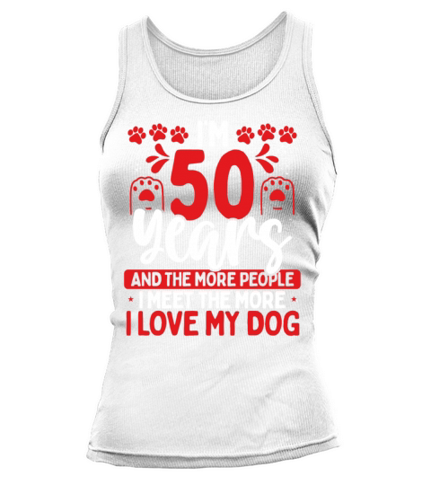 50 Year Old Dog Dad Dog 50th Birthday Pet Lover Tank top Woman