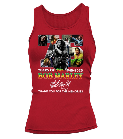75 Years Of Bob Marley Thank You For The Memories Signature shirt Tank top Woman
