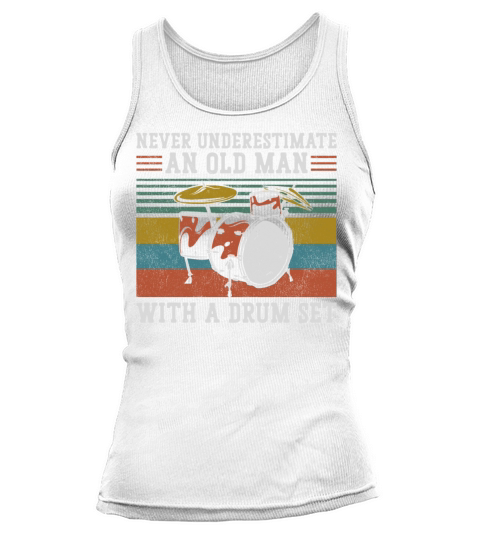Drummer Drum Set Vintage Retro Tank top Woman