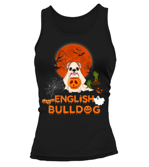 Halloween English Bulldog Dog Boo Ghost Owner Tank top Woman