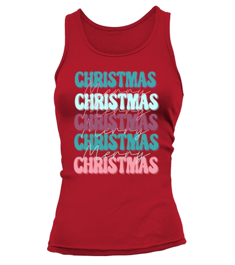 Merry Christmas Groovy Retro Vintage Tank top Woman