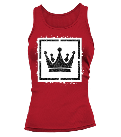 Sponge stencil Crown inside square Tank top Woman