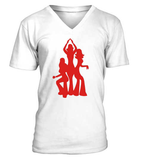 3 Women Posing like Charlie s Angels V-Neck T-shirt