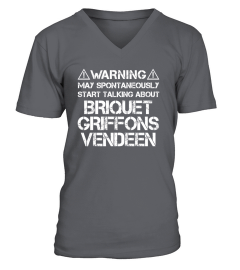 Briquet Griffon Vendeen Warning V-Neck T-shirt