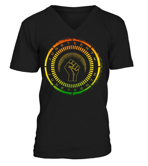 Brush Circle Black History Juneteenth June Vintage V-Neck T-shirt