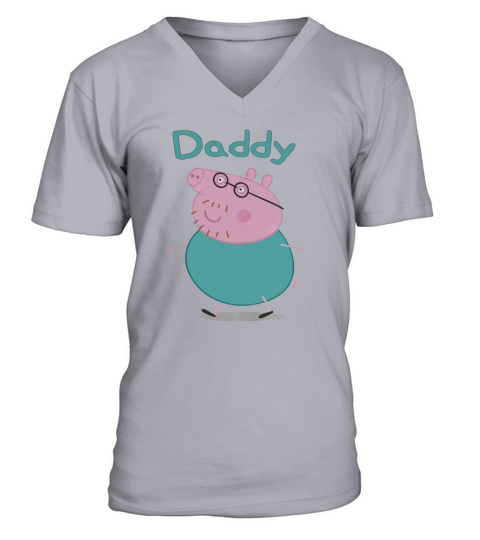 Daddy Pig, Fathers Day, Funny V-Neck T-shirt