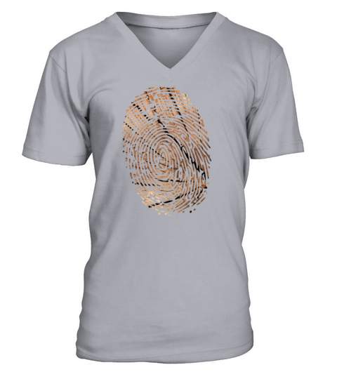 Fingerabdruck Holz V-Neck T-shirt