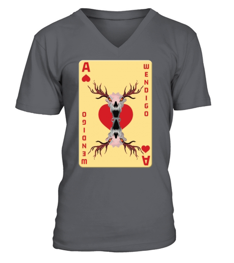 Folk Creature Card Wendigo Halloween Cryptid V-Neck T-shirt