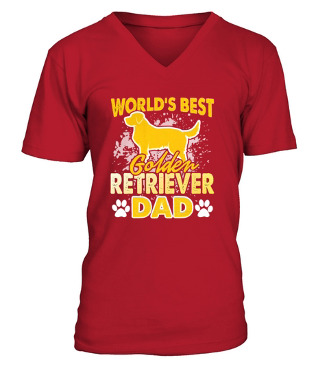 Golden Retriever Dad Fathers Day Gift V-Neck T-shirt