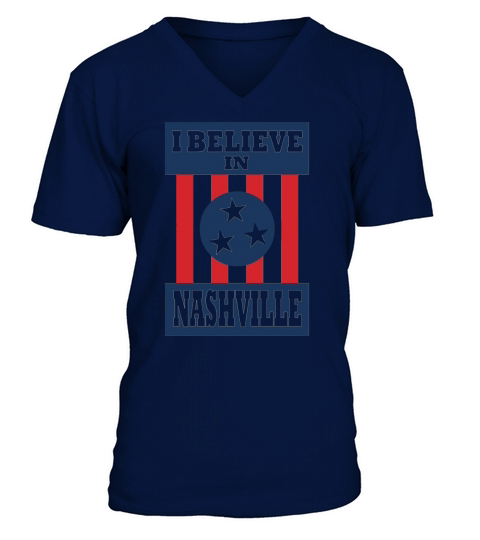I Believe In Nashville Flag Vintage Style V-Neck T-shirt