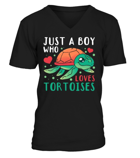 Just A Boy Who Loves Tortoises Turtle Tortoises V-Neck T-shirt