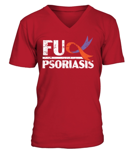 Psoriasis Warrior Skin Disease Psoriasis Awareness V-Neck T-shirt