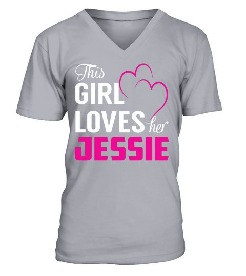 This Girl Loves Her JESSIE Name Shirts V-Neck T-shirt