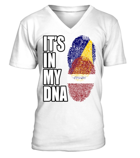 Tokelauan And Latvian Mix Heritage DNA Flag V-Neck T-shirt