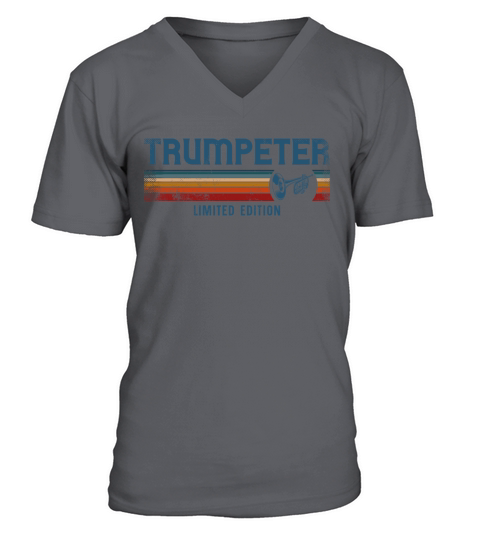 Trumpet Player Retro Vintage V-Neck T-shirt