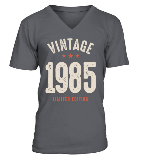Vintage Born in 1985 - 37th Birthday Retro V-Neck T-shirt