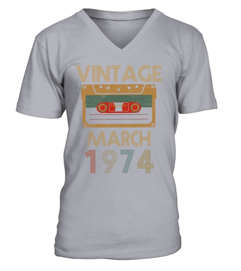 Vintage march 1974 V-Neck T-shirt