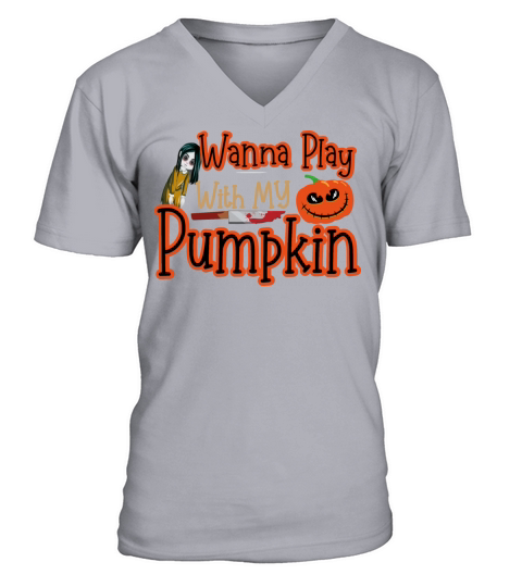 Wanna play with pumpkin V-Neck T-shirt