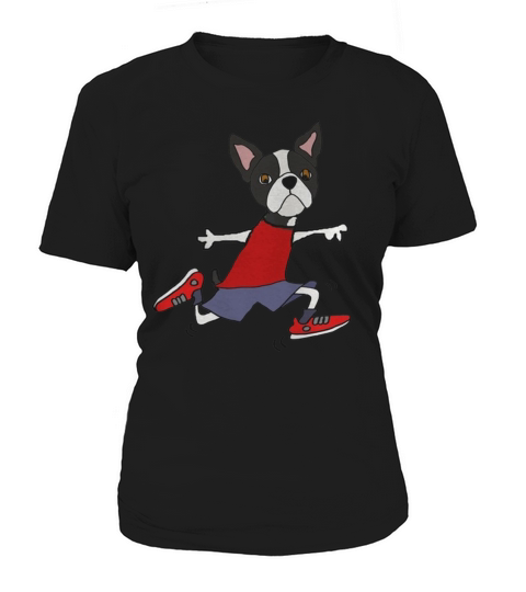 Cute Boston Terrier Dog Running Shirt Women's T-Shirt