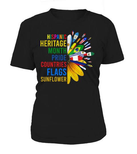 Hispanic Heritage Month Pride Countries Flags Sunf Women's T-Shirt