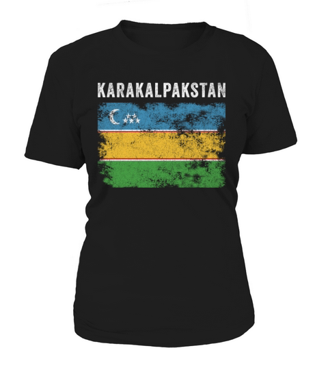 Karakalpakstan Flag Distressed Women's T-Shirt