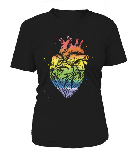 LGBT Anatomical Heart Rainbow Gay Lesbian Women's T-Shirt
