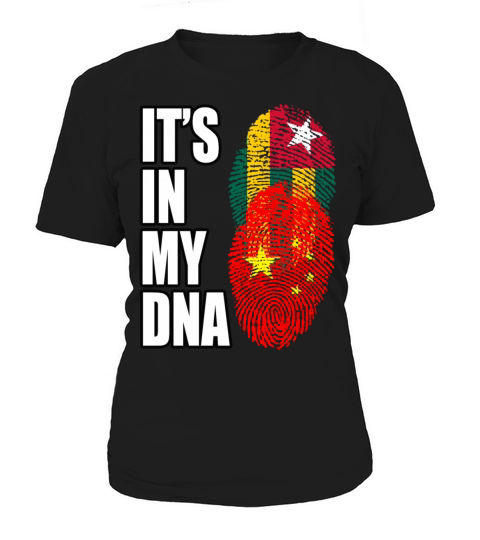 Togolese And Chinese Mix Heritage DNA Flag Women's T-Shirt