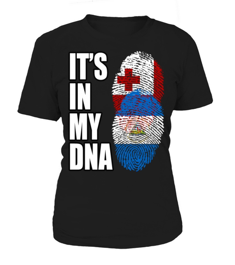 Tongan And Nicaraguan Mix Heritage DNA Flag Women's T-Shirt