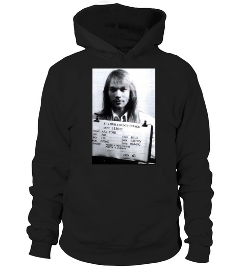 Axl Roses Mugshot 1992 TShirt Hoodie Unisex