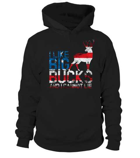 Deer Hunting USA Flag I Like Big Bucks Hoodie Unisex