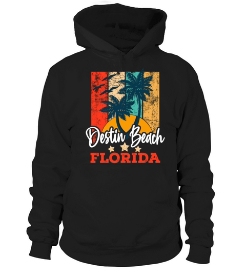 Destin Beach Vibes Florida Summer Vintage Sunset Hoodie Unisex