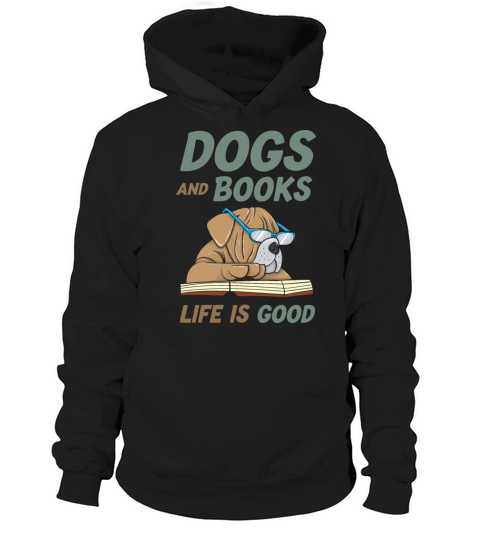 Dogs And Books Funny Dog And Book Lover Hoodie Unisex