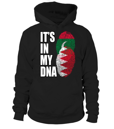 Maldivian And Bahraini Mix Heritage DNA Flag Hoodie Unisex