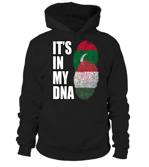 Maldivian And Hungarian Mix Heritage DNA Flag Hoodie Unisex