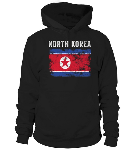 North Korea Flag Distressed Hoodie Unisex