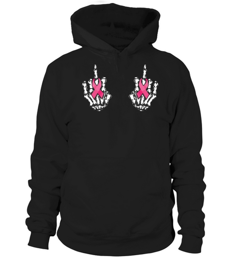 Skeleton Hand Breast Cancer Awareness Ribbon Pink Hoodie Unisex