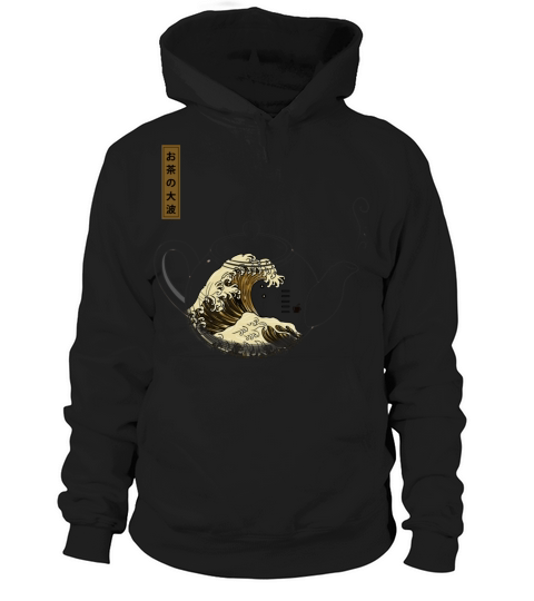 The Great Wave of Tea Design Hoodie Unisex