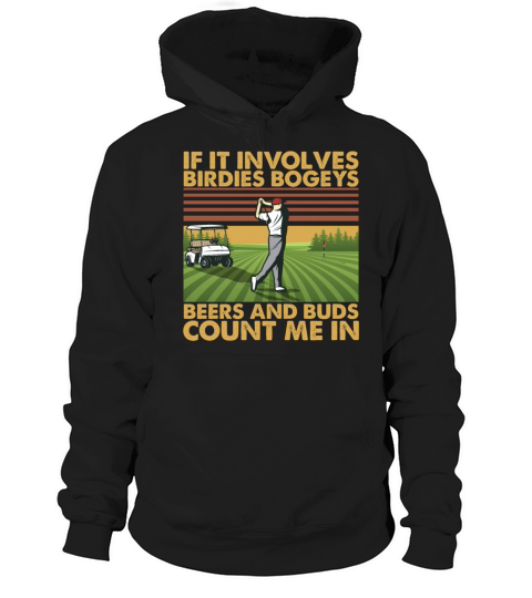 Vintage Golfing Birdies Bogeys Beers and Buds Hoodie Unisex