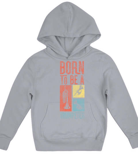 Trumpet Player Vintage Retro Born Kids Hoodie
