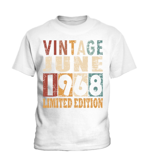 1968 vintage born in June gift Kids T-Shirt