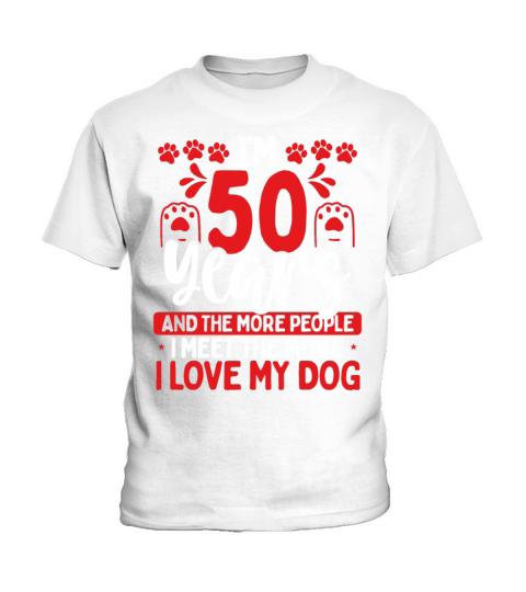 50 Year Old Dog Dad Dog 50th Birthday Pet Lover Kids T-Shirt
