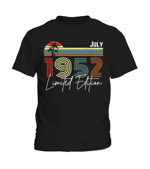 70 Years July 1952 Vintage Limited Edition Kids T-Shirt