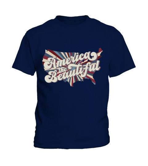 America The Beautiful American Flag July 4th Kids T-Shirt
