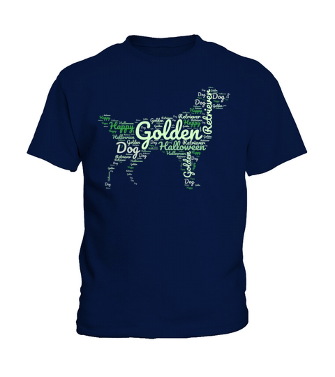 Golden Retriever Dog Happy Halloween Typography Kids T-Shirt