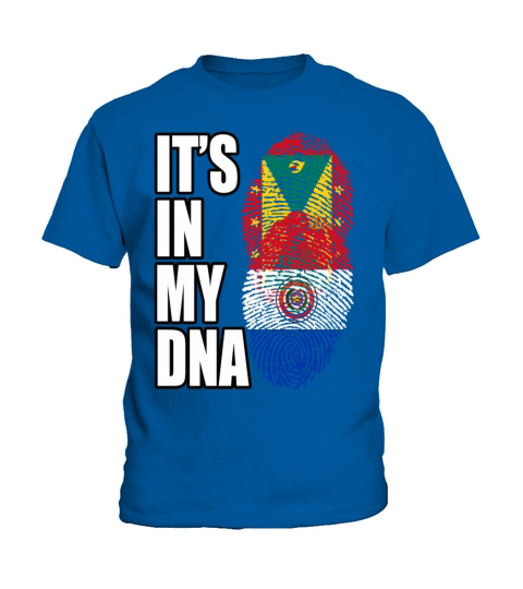 Grenadian And Paraguayan Mix Heritage DNA Flag Kids T-Shirt