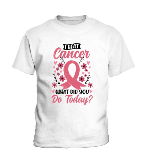 I Beat Cancer Pink Ribbon - Breast Cancer Kids T-Shirt